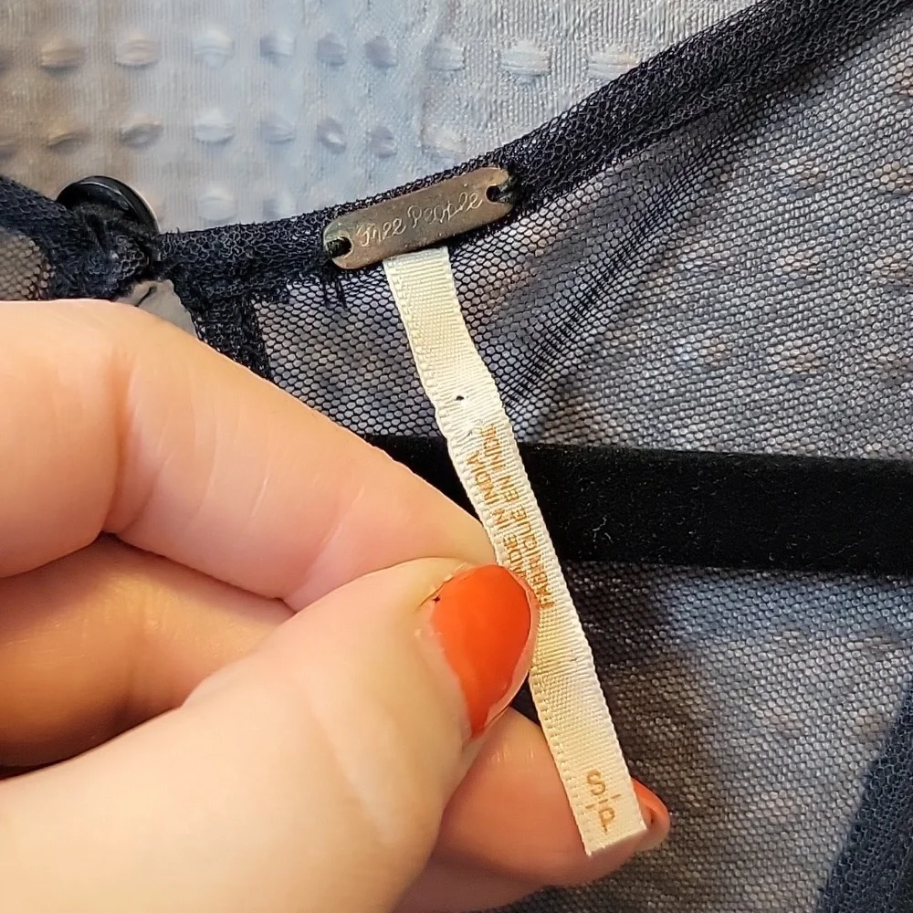 Free People Bonjour Black Embroidered Dress Size S - Picture 7 of 7